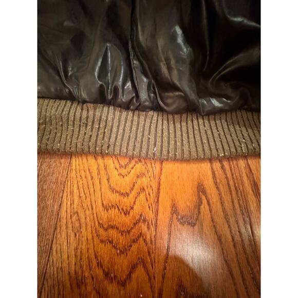 American Eagle Down Puffer Vest Faux Fur Hat Women's Small Teen Olive Green - Picture 7 of 12